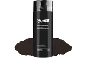 MAXTER Bunee Fibre Capelli - Nascondi Istantaneamente la Caduta dei Capelli - Polvere di Microfibre Cotone 100% Naturale per Uomini e Donne (Castano Scuro 27.5g)