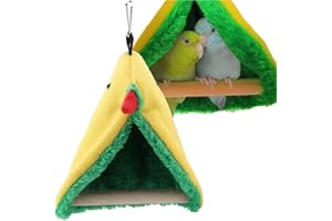 SHEENS Perroquet Debout Perche, Cage Oiseaux pour Animaux de Compagnie Suspendus Peluche Tente Lit Jouets Triangle Hamac pour Oiseaux Perroquets Cockatiels Petits Conures