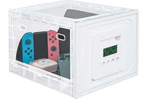 Gemaxvoled Abschließbare Box, durchsichtige Box für Medikamente, Premium-Material abschließbare Lagerung Bin Organizer Box für Kühlschrank Lebensmittel/SnacksJail (11.4"L x 9"W x 7.5"H, Timed White)