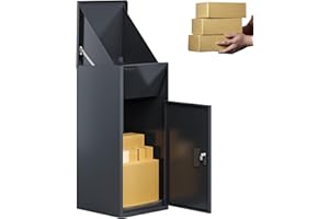 3FlexHome Caladrius Extra Large Parcel Box with Combination Lock, Delivery Box with Secure Front Access, Durable, Lockable Weatherproof Outdoor Parcel Drop Box For Multiple Packages (GREY)