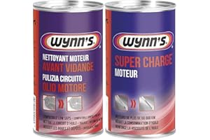 Wynn's Nettoyant Moteur Avant Vidange, Additif Diesel et Additif Moteur Essence 325ml & Super Charge Additif Huile Moteur, Traitement Moteur Diesel et Essence 300ml