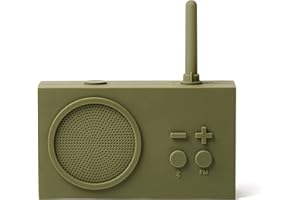 Lexon TYKHO 3 Wireless Bluetooth Speaker and FM Radio, Splashproof and rechargeable - Kakhi