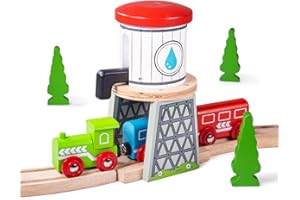 Bigjigs Rail Wooden Water Tower - Other Major Wood Rail Brands are Compatible