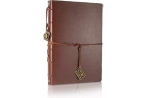 THXMADAM Album Foto Retrò Pelle Fai da Te Scrapbook Album Fotografico Libro Degli Ospiti 60 Pagine Nere Per Matrimoni Compleanni Viaggi Festa Della Mamma San Valentino E Natale Regalo