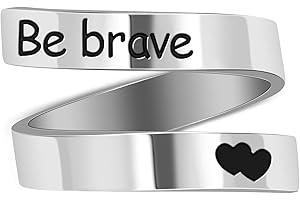 Kucheed Anelli Regolabili, Gioielli Ispirati All'anello Sono Abbastanza Inciso,Anello di Torsione a Spirale in Acciaio Inossidabile,Regali di Laurea di Compleanno per Donne Uomini