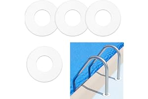 ACTIMED 4Pcs Pool Escutcheon Plate, Escutcheon Plate Caps Swimming Pool Ladder Parts for 1.9In Inner Diameter Tube,Pool Ladder Escutcheon Covers for Pool Ladder Ring Spa Handrail Holes Accessories(White)