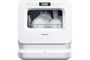 Gudsunal Tischgeschirrspüler, Mini Geschirrspüler mit 7L Wassertank,ohne Wasseranschluss, 6 Programme,72°C Hochtemperatur-Hygiene,Hybrid-Trocknung & Erhaltungsfunktion, Spülmaschine klein für Camping