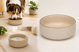 Flamingo Lado beige mat- och vattenskål - 350 ml - för hundar eller katter