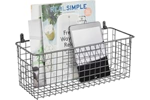 mDesign Mensola da parete per ingresso, camera da letto e altre stanze – Mensola svuotatasche in metallo – Portaoggetti da appendere grande ideale per buste, occhiali o altri accessori – nero