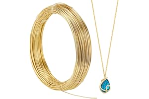 SUNNYCLUE Alambre de Aluminio de 50m, Alambre Dorado de 1 mm para Manualidades, Alambres de Aluminio de Calibre 18 para Manualidades, Cables para Joyería, Alambres de Metal Flexible para Manualidades