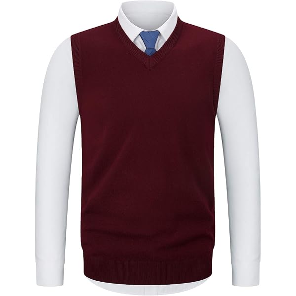 Gilet Tricot Homme Sans Manches - Cardigan Col V Avec Boutons - Élégant Bureau Décontracté - 5