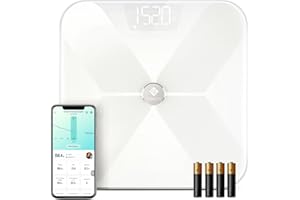 Etekcity Körperfettwaage Bluetooth Ultraschlanke Waage, Premium Smart Personenwaage Digital mit APP für BMI, Gewicht, Muskelmasse, Wasser, Protein, Knochengewicht, iOS/Android, 180 kg / 400 lb / 28 st