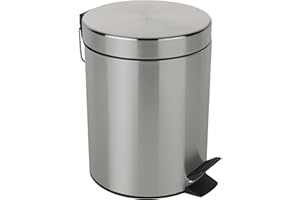 ‎SPIRELLA Spirella - Treteimer aus Edelstahl SYDNEY - Modernes Design, Einfache Öffnung, Herausnehmbarer Inneneimer - Badezimmer- oder Küchenzubehör - Gebürstet - 5L