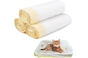 MVQPER 30Pcs Scratch Resistant Cat Litter Liner Tray 94 x 45cm With Drawstring - Heavy Duty, Leak Proof for Pet Box Pan