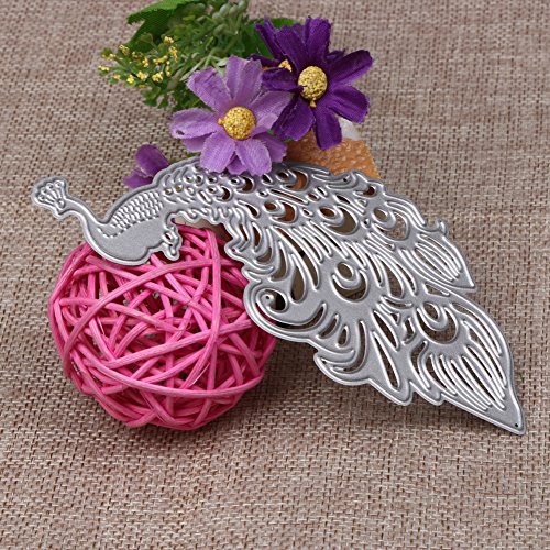 Amazingdeal365 Pfau Metall Form Schablonen Schneiden DIY Dekor Sammelalbum Karten Buchzeichen Lesezeichen als Geschenk für Freunde Geburtstag Kinder,Kindergarten Hobby Schule Handarbeit Unterricht usw. Ein tolles Geschenk! - 3