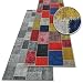 Produktbild Teppichläufer Monsano | Patchwork Muster im Vintage Look | viele Größen | moderner Teppich Läufer für Flur, Küche, Schlafzimmer | Niederflor Flurläufer, Küchenläufer | anthrazit Breite 80 cm x Länge 250 cm