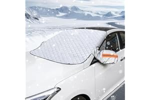 HIULLEN Car Windshield Cover, Magnetic Car Windshield Snow Cover, Car Windscreen Cover Frost Protector for Winter with Two Mirror Covers, Pefect Fit for Cars, SUVs and Truck, 120×160cm