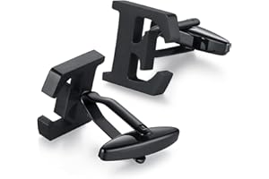 HONEY BEAR Gemelos Camisa de hombre de metal, Acero inoxidable,Nombre Carta Letra Iniciales A-Z,plata