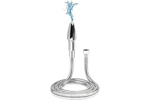 UNGROL Doccino pulizia anale enema doccia sistema di pulizia profonda per tubo doccia per clistere (argento) (S1+Hose)