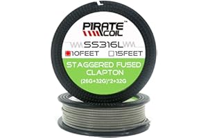 AITURE Staggered Fused Clapton wire 10ft - (26GA+32GA) x2+32GA Resistance Wire, Stainless Steel 316L Prebuilt Wires for Household Wiring Use (Staggered Fused Clapton wire)