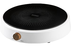 ‎DOMO DOMO DO30112IP Induktionskochplatte - 9 Temperaturstufen - Hochwertige keramische Oberfläche Ø 26 cm - Weiß