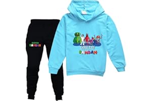 East-hai-buy 2023 Garten Of Banban Conjunto De Chándales Estampados para Niños Juego De Dibujos Animados Sudadera con Capucha Informal y Pantalones para Niños Niñas