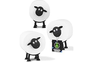 LAYERSMITH® 3X Schaf Toilettenpapierhalter [DAS ORIGINAL] für 42mm Rollen - als Deko für Toilettenpapier, Klorollenhalter, Klopapierhalter oder als Geschenk - Emma, Dori & Flocke
