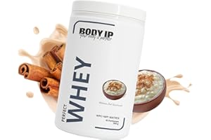 ‎BODY IP BODY IP Perfect Whey Protein Pulver | Milchreis Zimt | Eiweißpulver für Protein Shake & Muskelaufbau | hoher BCAA Anteil | 30 Portionen | Whey Isolat & Konzentrat | hoher Eiweißgehalt | 900g