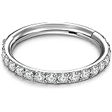 VFUN 16G 316L Chirurgenstahl Hinged Clicker Ring Septum Piercing Nasenpiercing für Damen Herren CZ Inlaid Helix Knorpel Pierc