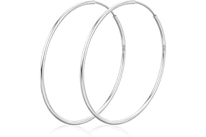 Senteria Sterling Silver Hoop Earrings for Women Hypoallergenic 925 Silver Hoop Earrings Lightweight Thin Large Big Hoop Earring 30/40/50/60/70mm