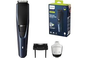 Regolabarba Philips serie 3000 - Regolabarba elettrico per uomo con rifinitore di precisione per barba, sistema Lift & Trim, 90 min di uso cordless e 1 ora di ricarica (modello BT3238/15)