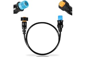 Deecaray 8-Pin Xdcr to 12-Pin Sounder Adapter XID, Black, for Connecting 8-Pin Transducers with XID to 12-Pin Sonar Marine Devices, Replacement 010-12122-10