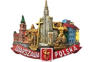 MUYU MAGNET Aimant de réfrigérateur 3D Souvenir de Varsovie Pologne Décoration de maison et de cuisine Aimant de réfrigérateur Cadeau touristique