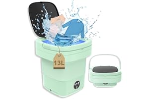 SULIAO Lavatrice Portatile, 13L 2 in 1 2kg Lavatrice Piccola, Mini LavatriceTre velocità Lavaggio rapido, Adatto per Campeggio, Viaggi, Lavatrice da Campeggio Piccola,Bucato,Biancheria Intima, Calzini, Verde
