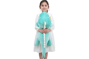 Aiuidun Peluche Dinosaure Doudou Peluche,Longue Peluche Dinosaure Jouet câlin Lombaire Coussin Dorsal poupée Cadeaux pour Enfants (80cm/31.4inch, Green - Happy)
