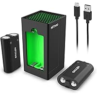 NiTHO Charger Box for Xbox Controllers, Dual Slots Battery Charger with 2 Rechargeable Battery Packs Compatible with Xbox Ser