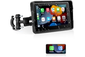 Jansite Carplay Moto Android Auto GPS Navegador Moto con Pantalla Táctil Impermeable de 5 Pulgadas, CarPlay y Android Auto Inalámbricos Navegación GPS Siri Goo-gle