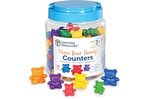 Learning Resources Ours à Compter – Kit Éducatif 96 Pièces – Tri, Taille et Couleur – Enfant 3 Ans – avec Seau – Idée Cadeau Noël