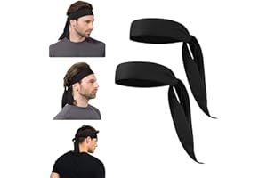 Yizhet Sports Headband, 2 Pcs Head Tie Unisex for Men and Women, Non-Slip Head Bands