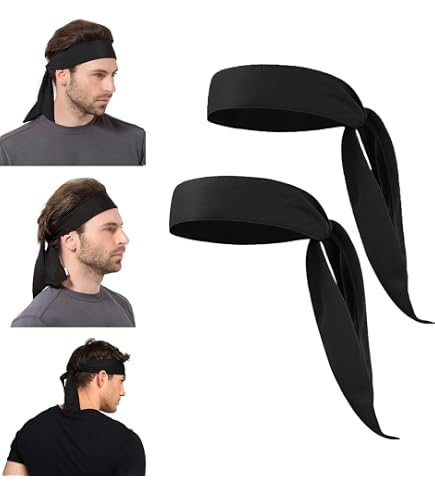 4 Fascette Capelli Sportive Regolabili - Assorbono Sudore, Antiscivolo | Per Uomo, Donna, Yoga, Corsa - Foto 8