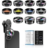Apexel 11-in-1 Mobile Phone Camera Lens Set, Wide Angle and Macro Lens + Fisheye Lens