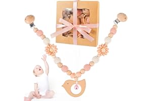 AsyinXson Kinderwagenkette Holz Baby, Kinderwagen Kette für Babys, Niedliche Tierform Kinderwagenspielzeug für Babys