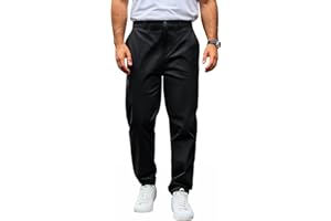 Runcati Herren Chino Hose Regular Fit Stretch Freizeithose Einfarbig Baumwolle Stoffhose Lang Leicht Business Arbeitshose mit Elastische Taille