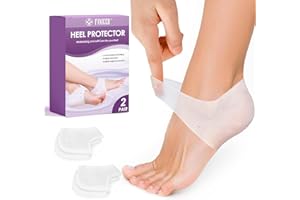 GELPRETTY 2 Paires Protège Talon en Silicone Respirant, Coussin de Talon de Gel en Gel Silicone, Anti-Frottement, Hydratant pour Pieds Secs, Prévention Cors & Ampoules,Homme/Femme