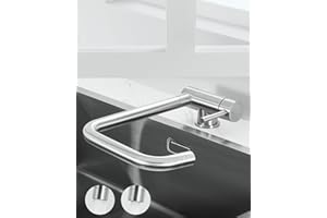 ANYCEE Rubinetto Lavello Cucina Pieghevole, Miscelatore Cucina con 2 Tipi Spruzzo, Rubinetto Girevole a 360°, Acciaio Inox