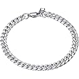 Men Figaro Chain Bracelet 18K Gold Plated Stainess Steel/Black Hand Link Jewelry for Women, 6mm Width 19CM/21CM Two Sizes