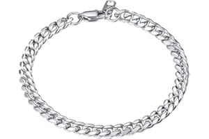 PROSTEEL Pulsera para Hombre Cadena Cubana de Acero Inoxidable 6mm/10mm/14mm de Ancho, 19cm 21cm de Longitud, Dorado/Negro/Plateado Opcional
