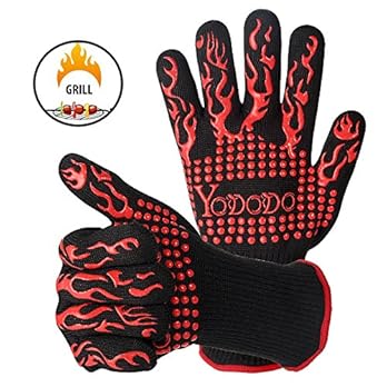 Premium Grillhandschuhe 1 Paar Hitzebestndig Bis Zu 500c Extra Lange Ofenhandschuhe Topfhandschuhe Kochen Backen Backhandschuhe Von Yododo