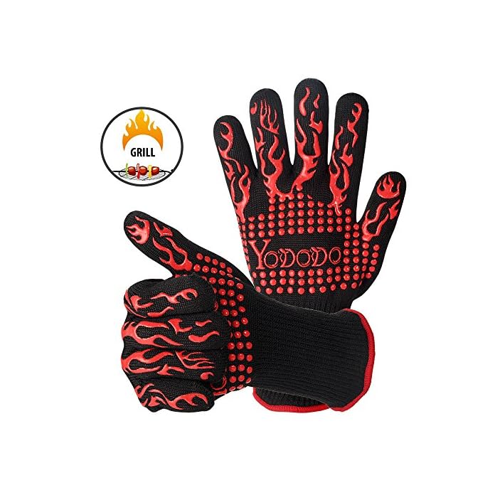 Premium Grillhandschuhe 1 Paar Hitzebestndig Bis Zu 500c Extra Lange Ofenhandschuhe Topfhandschuhe Kochen Backen Backhandschuhe Von Yododo