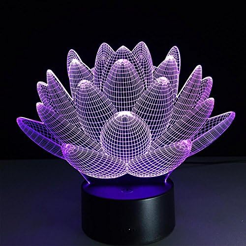Lotus Touch switch Rainbow color 3D table lamp Bedside lamp LED night light 3D vision lamp